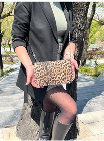 Resim Butikolea Loop Boncuklu Kadın Çantası Leopar 