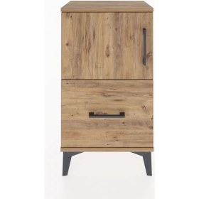 Resim Arges Komodin 2 Raflı Tek Çekmeceli Tek Kapaklı 44X30X80 Çam-Çam 