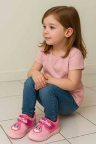 Resim gigigiyim Happy Birds Baskılı Kız Çocuk Panduf Pembe 