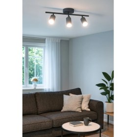 Resim Spoti 3'lü Antrasit Renk (Beyaz Işık) Modern Tasarım Salon - Mutfak - Banyo Spot Ledli Sıralı Avize 