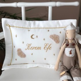 Resim Twinkle Dekoratif Keten Bebek Yastığı Bej - Ekru 