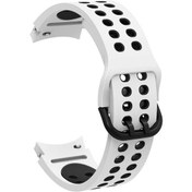Resim Çarçur Galaxy Watch 4 Classic 46mm Krd-02 Uyumlu Kordon-beyaz-siyah 