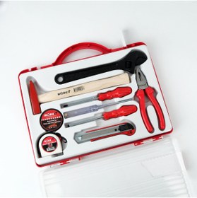 Resim Work It 9 Parça El Aleti Set/Pense/Tornavida/Kontrol Kalemi/Kurbağacık/Çekiç/Metre/M.Bıçağı/Elektrik Bandı 