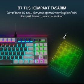 Resim Gamepower Eva 5 60M Mekanik Blue Switch Kablolu Oyuncu Klavye 