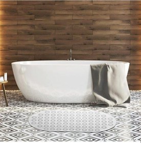 Resim Dln Shop Masajlı Silikon Banyo Paspası Vantuzlu Banyo Ve Duş Kaydırmazı Beyaz Renk V-142 Beyaz 
