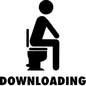 Resim Downloading Klozet Sticker Oto Motor Laptop Duvar Folyo Sticker 15X15 cm 