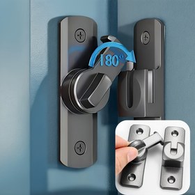 Resim 1 adet Ağır Hizmet Tipi Güvenlik Hırsızlığa Karşı Kapı Kilit Tutamağı, Ticari/Kentsel Sınıf Güvenlik Pimi Kilit Ayarlanabilir Sürgülü 90°/180°, Modern Kapı Kilit Standart Kapılarla Uyumlu, Yatak Odası İçin Kapı Kilit, Kapı İçin Kapı Kolu, Kapı Kolu 