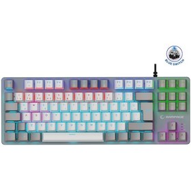 Resim Rampage Snug K14 Mavi Switch Kablolu Rainbow TKL Mekanik Oyuncu Klavye 