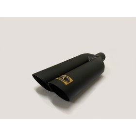 Resim Kurt Egzoz Ucu Çift Mat Siyah 70lık X2 140lık Kurt Sesi Çiftli Kurt Egsoz Kurt Egzos Başlık Egzoz Uç 