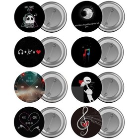 Resim Love Music Çanta Rozeti Seti 8 Adet En Büyük Boy 5.8Cm Iğneli Bro 