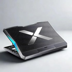 Resim Mena Rise Yükseklik Ayarlı LED Işıklı Turbo 6 Fanlı Notebook Laptop Soğutucu Notebook Laptop Standı 