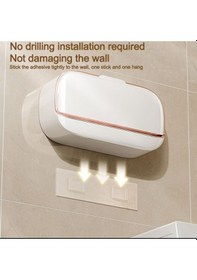 Resim Kapaklı Katı Sabunluk Kendinden Su Boşaltmalı, Su Akıtmaz Hijyenik Sabun Kutusu Banyo & Mutfak Beyaz 