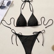 Resim Tek Renk Kadın Bikini Takımı 