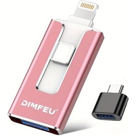 Resim Willowhaven Pembe 32gb iPhone Uyumlu Usb Bellek Parola Korumalı 4in1 Yedekleme Çubuğu 