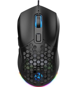 Resim Maiyame Hxsj X300 RGB Arkadan Aydınlatmalı Kablolu 6 Düğmeli Programlanabili Mouse 