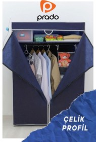 Resim Prado Basic Çelik Profilli Portatif Bez Dolap Lacivert 