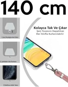 Resim Senada Oppo Reno 6 ile Uyumlu Kılıf Klavye Silikon İpli Boyun Askı Aparatı 