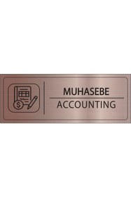 Resim Mayeka Muhasebe İsimlik Bronz Metal Kapı İsimliği Levhası Yönlendirme Tabelası 