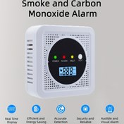 Resim LED Uyarı Işıklı 2'si 1 Arada Karbonmonoksit ve Duman Dedektörü, Pil Gücünde Çalışan Karbonmonoksit Alarmı, LCD Ekran, Ev Güvenliği için Kolay Kurulum, Gerçek Zamanlı Enerji Tasarrufu Tasarımı, Evler İçin Duman Alarmları 