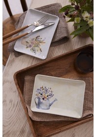 Resim Kütahya Porselen Botanical Etch 18x13 4 Parça Düz Tabak 10279552 