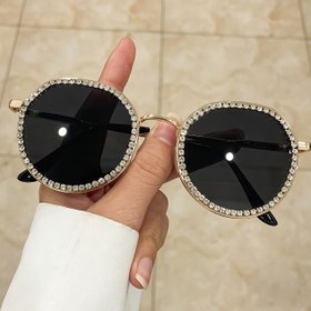 Resim 1 adet Kadınlar için Bling Taşlı Dekoratif Moda Gözlükleri 