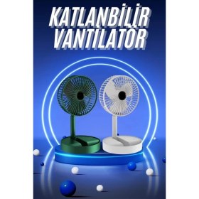 Resim 3 Kademe Hız Ayarlı Vantilatör Telefon Standlı Şarjlı Katlanabilir Soğutucu Pervane 