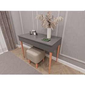 Resim Asra Trend %100 Mdflam Aynalı Makyaj Masası Mam-01 Antrasit Antrasit 