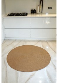 Resim Mavaux Jüt Yuvarlak Hasır Görünümlü Klasik Halı Kilim Jüt 