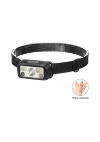 Resim Hs-43 Sensörlü Şarjlı Type-c Çok Amaçlı Kırmızı Işıklı Kafa Lambası 