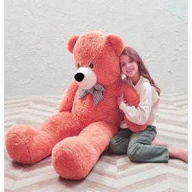 Resim Sole 120 cm Papyonlu Sevimli Peluş Ayı - Sevgiliye Özel Hediye, % 100 Yerli 