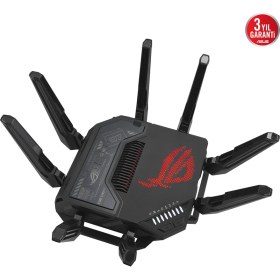 Resim Asus Rog Rapture GT-BE98 Gaming Extendable Router BE98 Wifi7 Quad-Band Mobile Game Mode Aiprotection Pro Aura Rgb Aimesh 
