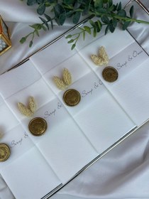 Resim Özel Tasarım Mühürlü Cepli Nişan Peçetesi - Kişiye Özel 