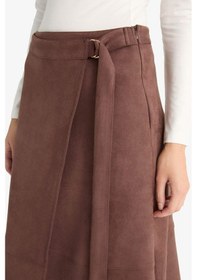Resim Defacto Wrap Süet Midi Etek G1109ax25aubn539 Kahve 