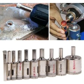 Resim Depolife Cam Mermer Granit Fayans Delme 8 mm Matkap İçin Boru Tipi Elmas Uç Karot 