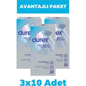 Resim Durex Yok Ötesi Ekstra İnce Ekstra His 10'lu Prezervatif 3 Adet 