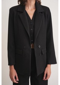 Resim Mixray 4745 Kadın Oversize Blazer Ceket Siyah 