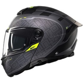 Resim Mt Helmets Atom 2 Destıny C2 Çene Açılır Kask Mat Füme Siyah 
