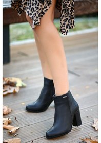 Resim Feles 8 Cm Topuklu Fantazi Kadın Bot Siyah 