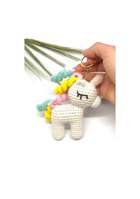Resim Amigurumi Unicorn Anahtarlık 