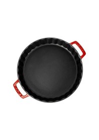 Resim Lava Döküm Yuvarlak Rosto ve Fırın Tepsisi Döküm Demir Yekpare Çift Kulplu Çap(Ø)30cm. - Turuncu 