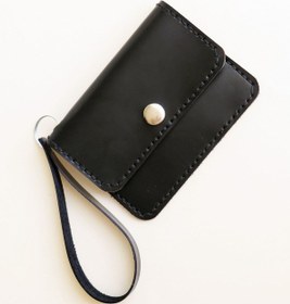 Resim Luna Luster Hakiki Deri Minimal Tasarım Unisex Siyah Kartlık & Cüzdan SİYAH 
