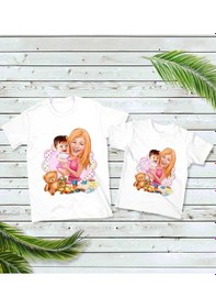 Resim Bk Gift 2li Kişiye Özel Anne-kız Karikatürlü Kombin Tişört Seti-7, Anneye Hediye, Anneler Günü Hediyeleri Kobitmeyencom30571 Bk Gift 