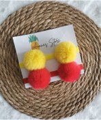 Resim Kız Bebek Çocuk Peluş Ponpon Bandana Seti 