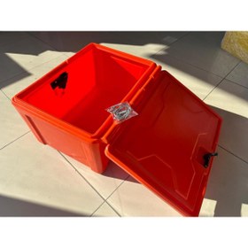 Resim Genel Markalar Motosiklet Pizza Servis Çantası Köşeli Kilitli Turuncu 90 Litre 