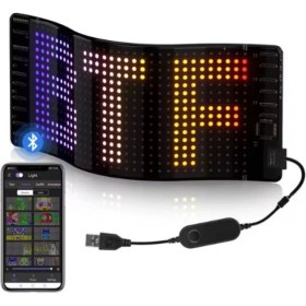 Resim Mediterian Matrix Piksel LED Panel Tabela Bluetooth Uygulama Rgb 5V Kayar Tabela 