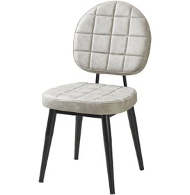 Resim Tokyo Sandalye - Casa Gri Kumaş - Metal İskelet 