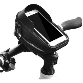 Resim Yifomall Bisiklet Üst Boru Çantası, Su Geçirmez Poliester, Tpu Dokunmatik Ekran Kılıfı, Güneş Koruyucu, Yansıtıcı Şeritler, 6.5 İnç Telefon Uyumlu Siyah 