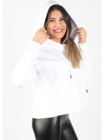 Resim Kadın Kapüşonlu Sweatshirt Beyaz Btk/4538.beyaz Beyaz 