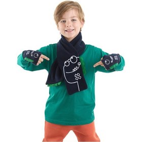 Resim Denokids Tırtır Dino Erkek Çocuk Atkı - Eldiven Takım Renkli 