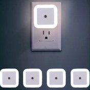 Resim 4 adet/set LED Gece Lambası, Avrupa Standart Fişli Akıllı Şafakdan Şafağa Sensörü, Yatak Odası, Banyo, Tuvalet, Merdivenler, Mutfak, Koridor, Soğuk Beyaz 